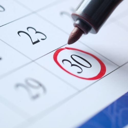 Image of a calendar for how long it takes to break bad habits.