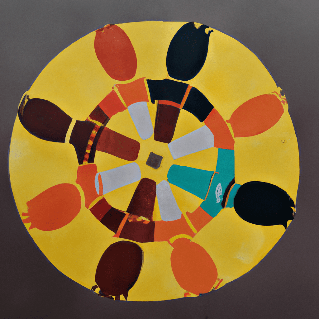 Painting of a circle of a friends.