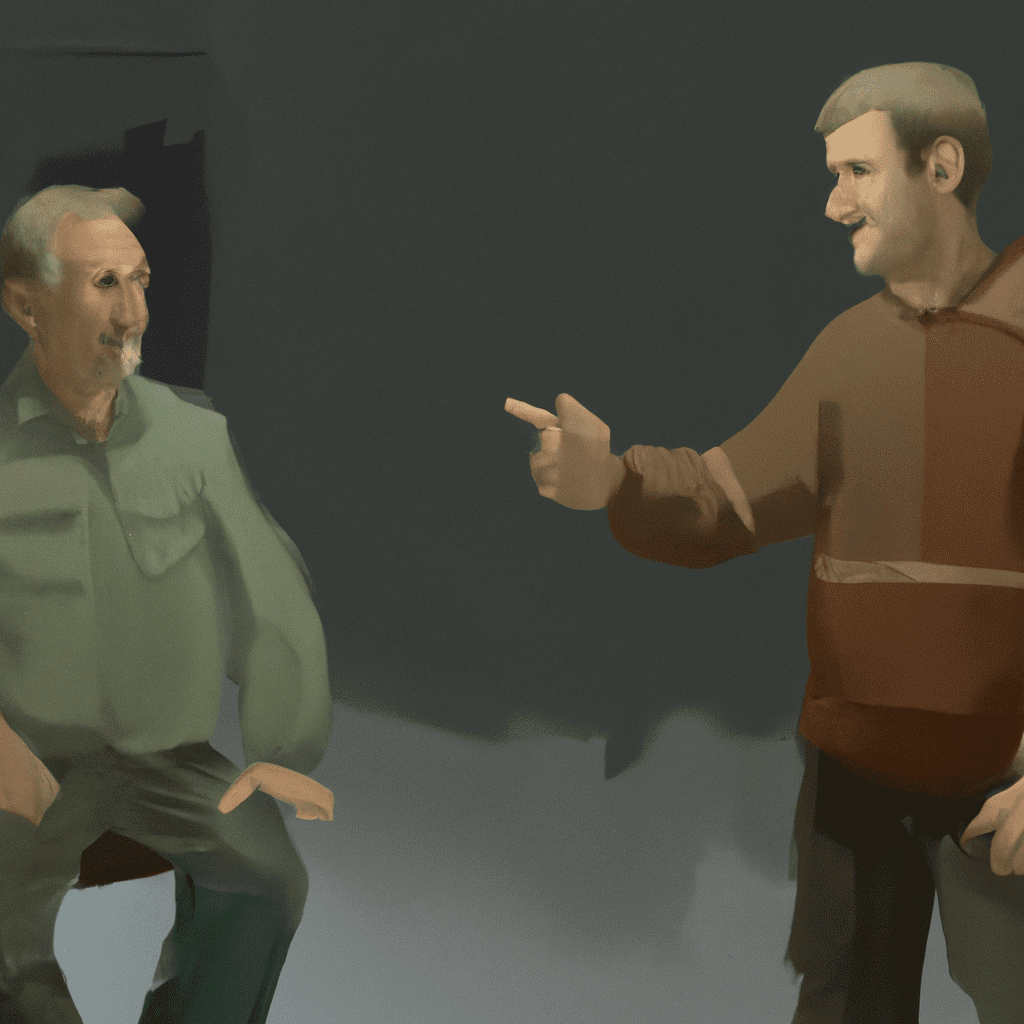 Two people talking