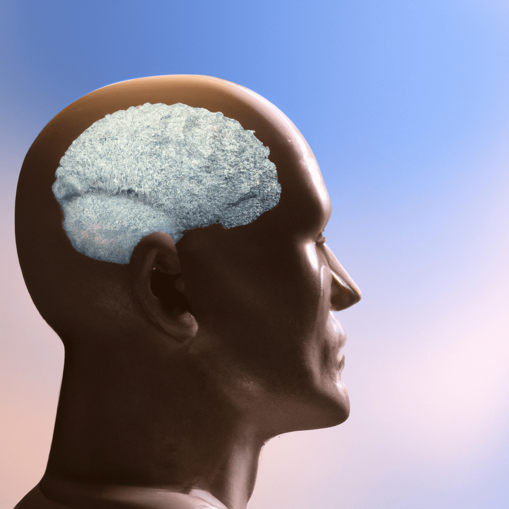 A man with an imageinside his head representing an open mind.
