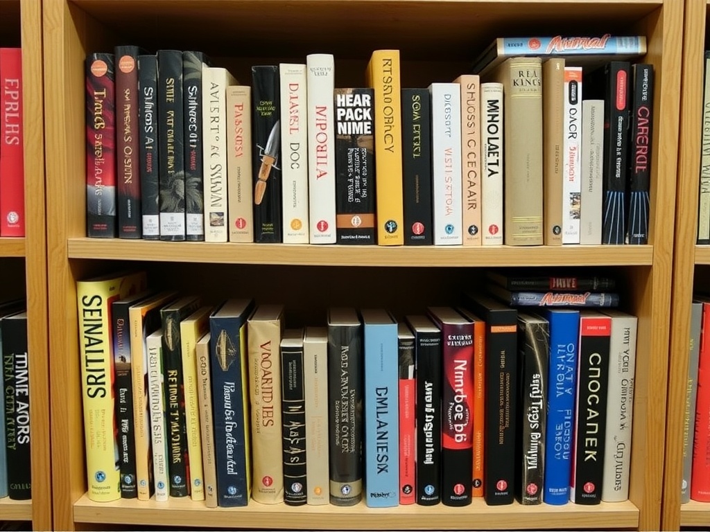 a book shelf full of books.