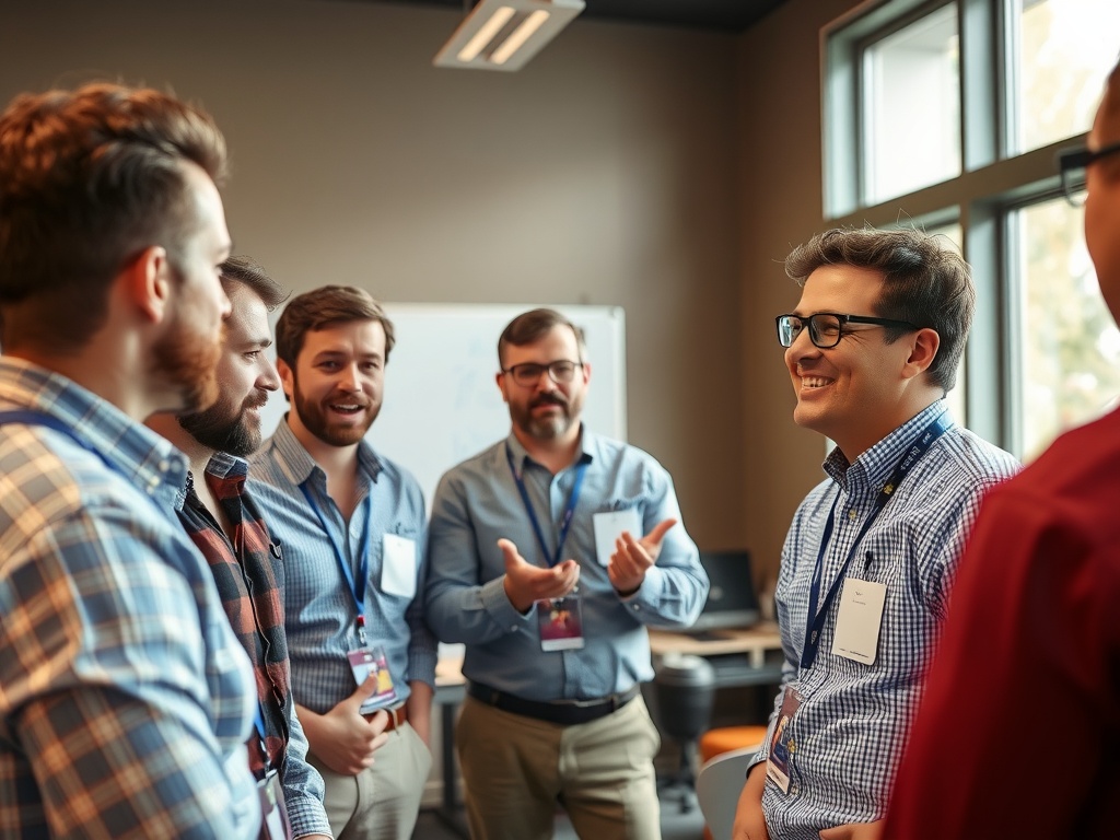 A leader briefing his team positively.