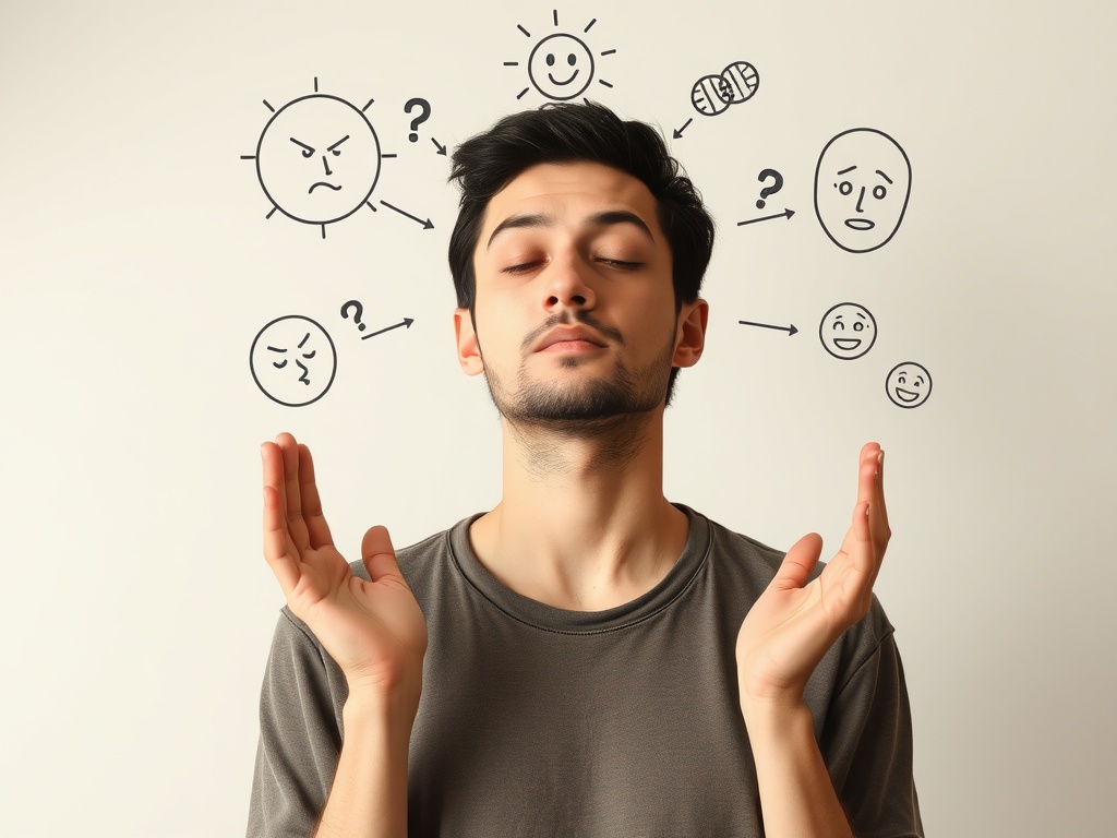 A person using mindfulness to help process emotions.