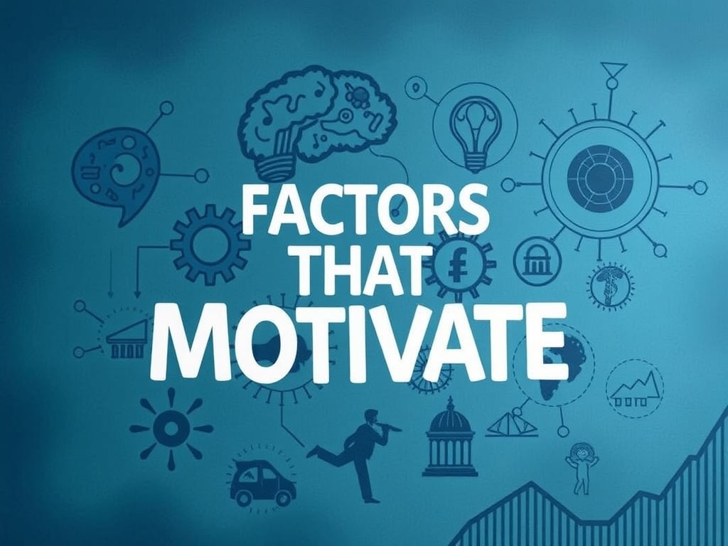 An image showcasing various factors that motivate people